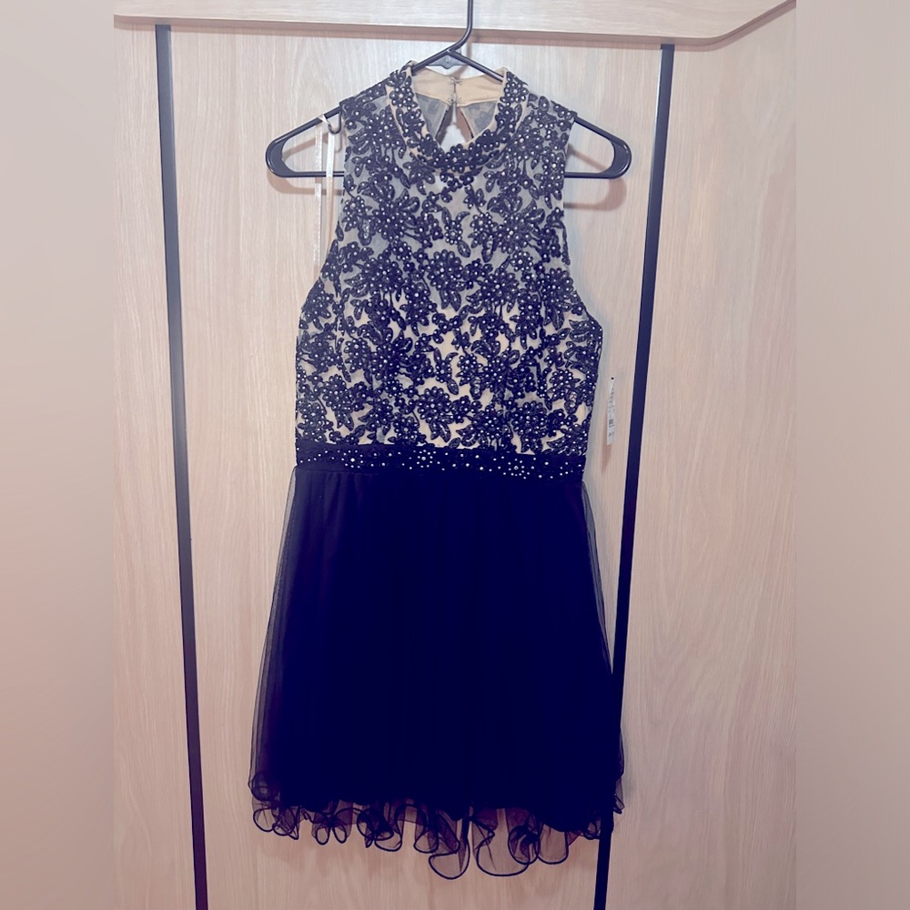 Navy / Tan (Beige) short dress New w/ tags